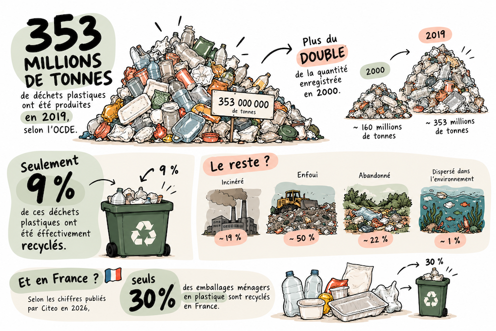 Infographie sur le recyclage du plastique